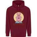 It's Not Easy Being a Yoga Piggy Funny Pig Mens 80% Cotton Hoodie Maroon
