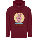 It's Not Easy Being a Yoga Piggy Funny Pig Mens 80% Cotton Hoodie Maroon