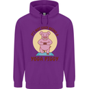 It's Not Easy Being a Yoga Piggy Funny Pig Mens 80% Cotton Hoodie Purple