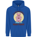 It's Not Easy Being a Yoga Piggy Funny Pig Mens 80% Cotton Hoodie Royal Blue