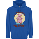 It's Not Easy Being a Yoga Piggy Funny Pig Mens 80% Cotton Hoodie Royal Blue