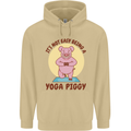 It's Not Easy Being a Yoga Piggy Funny Pig Mens 80% Cotton Hoodie Sand