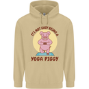 It's Not Easy Being a Yoga Piggy Funny Pig Mens 80% Cotton Hoodie Sand