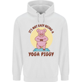 It's Not Easy Being a Yoga Piggy Funny Pig Mens 80% Cotton Hoodie White