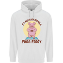 It's Not Easy Being a Yoga Piggy Funny Pig Mens 80% Cotton Hoodie White