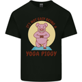 It's Not Easy Being a Yoga Piggy Funny Pig Mens Cotton T-Shirt Tee Top Black