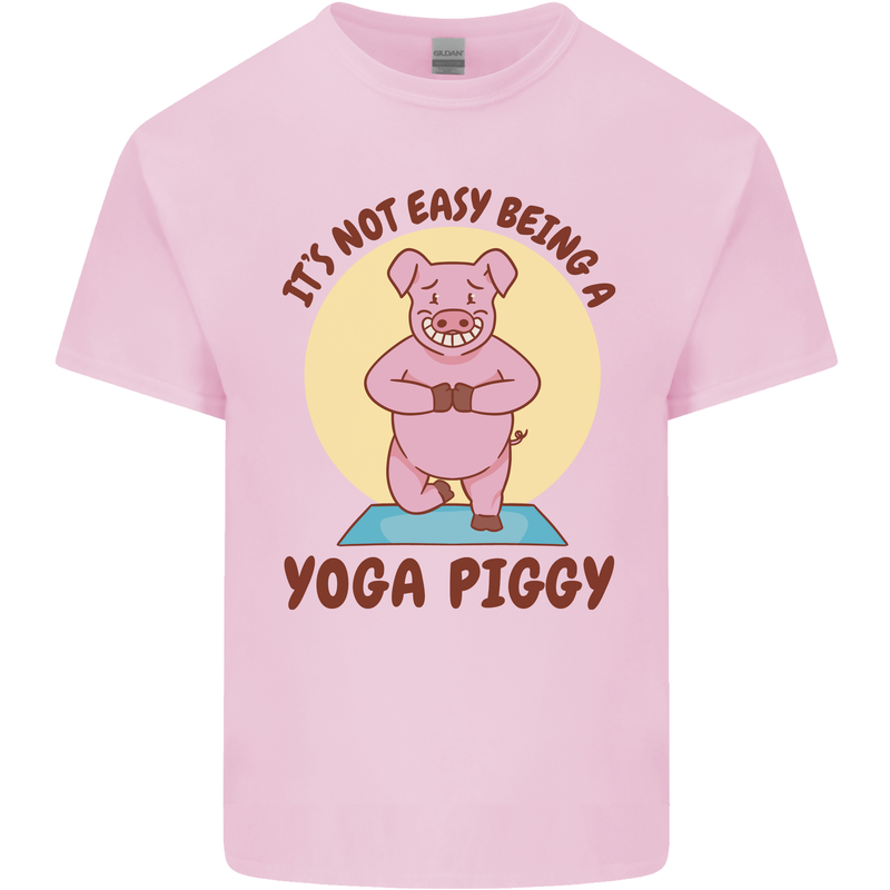 It's Not Easy Being a Yoga Piggy Funny Pig Mens Cotton T-Shirt Tee Top Light Pink