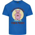It's Not Easy Being a Yoga Piggy Funny Pig Mens Cotton T-Shirt Tee Top Royal Blue