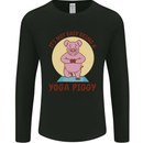 It's Not Easy Being a Yoga Piggy Funny Pig Mens Long Sleeve T-Shirt Black