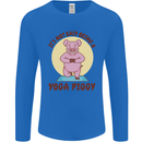 It's Not Easy Being a Yoga Piggy Funny Pig Mens Long Sleeve T-Shirt Royal Blue