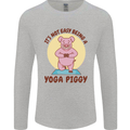 It's Not Easy Being a Yoga Piggy Funny Pig Mens Long Sleeve T-Shirt Sports Grey