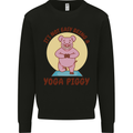 It's Not Easy Being a Yoga Piggy Funny Pig Mens Sweatshirt Jumper Black