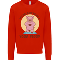 It's Not Easy Being a Yoga Piggy Funny Pig Mens Sweatshirt Jumper Bright Red