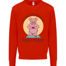 It's Not Easy Being a Yoga Piggy Funny Pig Mens Sweatshirt Jumper Bright Red