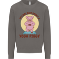 It's Not Easy Being a Yoga Piggy Funny Pig Mens Sweatshirt Jumper Charcoal