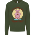 It's Not Easy Being a Yoga Piggy Funny Pig Mens Sweatshirt Jumper Forest Green