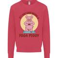 It's Not Easy Being a Yoga Piggy Funny Pig Mens Sweatshirt Jumper Heliconia