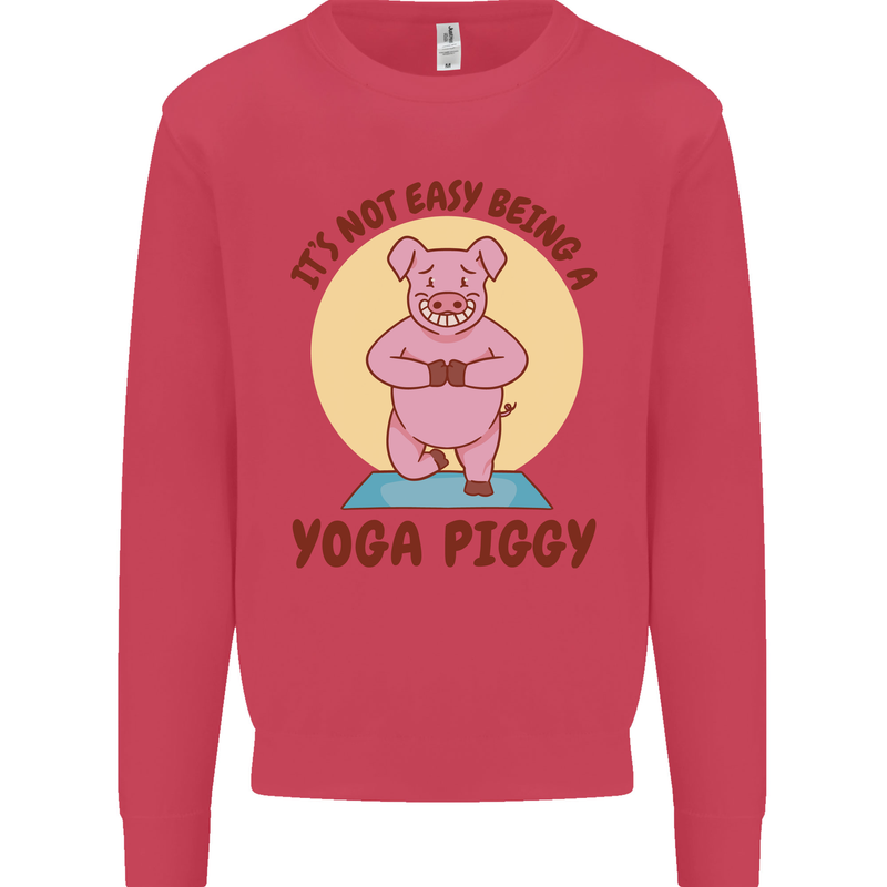 It's Not Easy Being a Yoga Piggy Funny Pig Mens Sweatshirt Jumper Heliconia