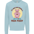 It's Not Easy Being a Yoga Piggy Funny Pig Mens Sweatshirt Jumper Light Blue