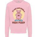 It's Not Easy Being a Yoga Piggy Funny Pig Mens Sweatshirt Jumper Light Pink