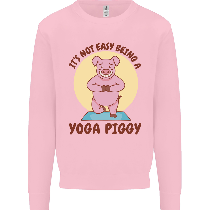 It's Not Easy Being a Yoga Piggy Funny Pig Mens Sweatshirt Jumper Light Pink