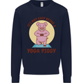 It's Not Easy Being a Yoga Piggy Funny Pig Mens Sweatshirt Jumper Navy Blue