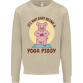 It's Not Easy Being a Yoga Piggy Funny Pig Mens Sweatshirt Jumper Sand