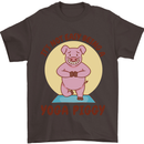 It's Not Easy Being a Yoga Piggy Funny Pig Mens T-Shirt Cotton Gildan Dark Chocolate