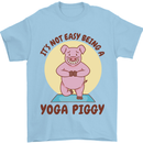 It's Not Easy Being a Yoga Piggy Funny Pig Mens T-Shirt Cotton Gildan Light Blue