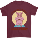 It's Not Easy Being a Yoga Piggy Funny Pig Mens T-Shirt Cotton Gildan Maroon