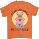 It's Not Easy Being a Yoga Piggy Funny Pig Mens T-Shirt Cotton Gildan Orange