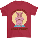 It's Not Easy Being a Yoga Piggy Funny Pig Mens T-Shirt Cotton Gildan Red