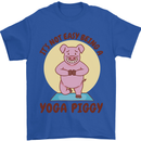 It's Not Easy Being a Yoga Piggy Funny Pig Mens T-Shirt Cotton Gildan Royal Blue