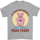 It's Not Easy Being a Yoga Piggy Funny Pig Mens T-Shirt Cotton Gildan Sports Grey
