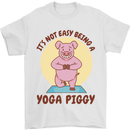 It's Not Easy Being a Yoga Piggy Funny Pig Mens T-Shirt Cotton Gildan White