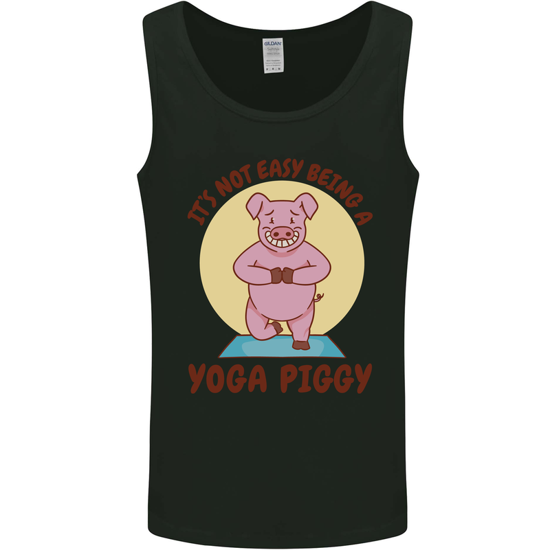It's Not Easy Being a Yoga Piggy Funny Pig Mens Vest Tank Top Black