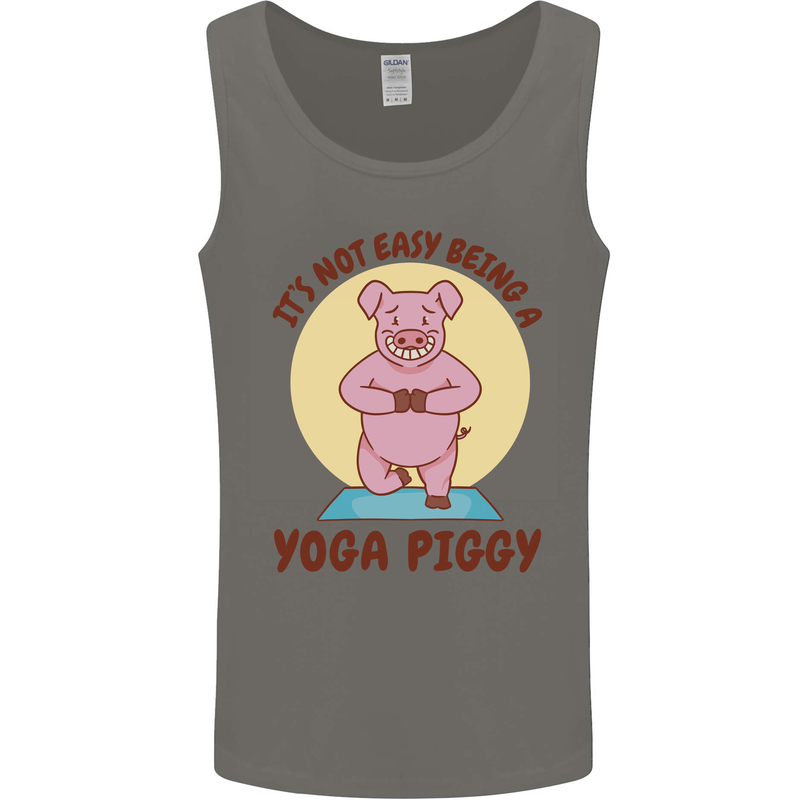 It's Not Easy Being a Yoga Piggy Funny Pig Mens Vest Tank Top Charcoal