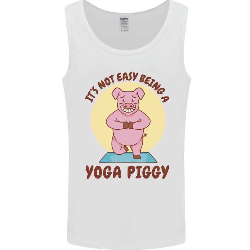 It's Not Easy Being a Yoga Piggy Funny Pig Mens Vest Tank Top White
