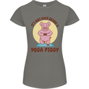It's Not Easy Being a Yoga Piggy Funny Pig Womens Petite Cut T-Shirt Charcoal