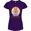 It's Not Easy Being a Yoga Piggy Funny Pig Womens Petite Cut T-Shirt Purple