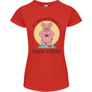 It's Not Easy Being a Yoga Piggy Funny Pig Womens Petite Cut T-Shirt Red
