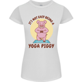 It's Not Easy Being a Yoga Piggy Funny Pig Womens Petite Cut T-Shirt White