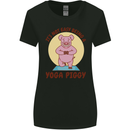 It's Not Easy Being a Yoga Piggy Funny Pig Womens Wider Cut T-Shirt Black