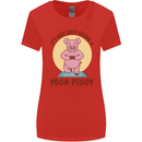 It's Not Easy Being a Yoga Piggy Funny Pig Womens Wider Cut T-Shirt Red