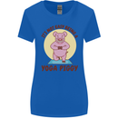 It's Not Easy Being a Yoga Piggy Funny Pig Womens Wider Cut T-Shirt Royal Blue