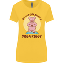 It's Not Easy Being a Yoga Piggy Funny Pig Womens Wider Cut T-Shirt Yellow