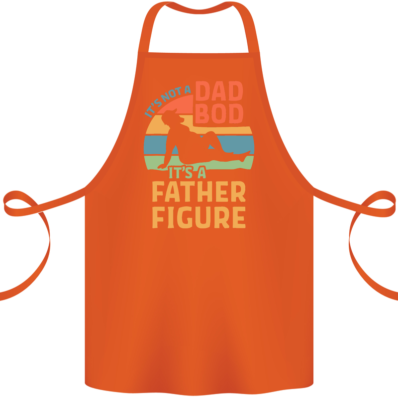 It's Not a Dad Bod It's a Father Figure Cotton Apron 100% Organic Orange