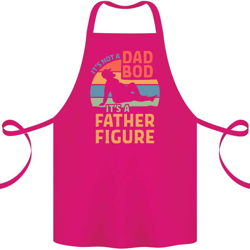It's Not a Dad Bod It's a Father Figure Cotton Apron 100% Organic Pink