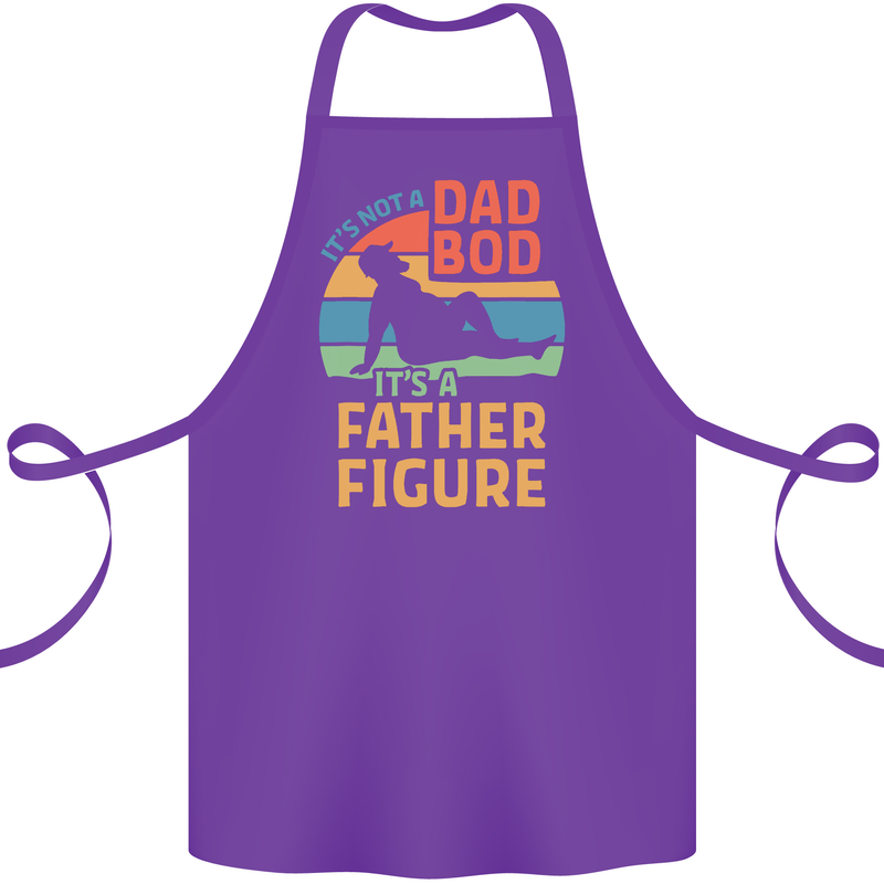 It's Not a Dad Bod It's a Father Figure Cotton Apron 100% Organic Purple