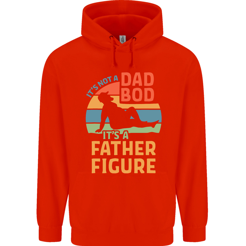 It's Not a Dad Bod It's a Father Figure Mens 80% Cotton Hoodie Bright Red